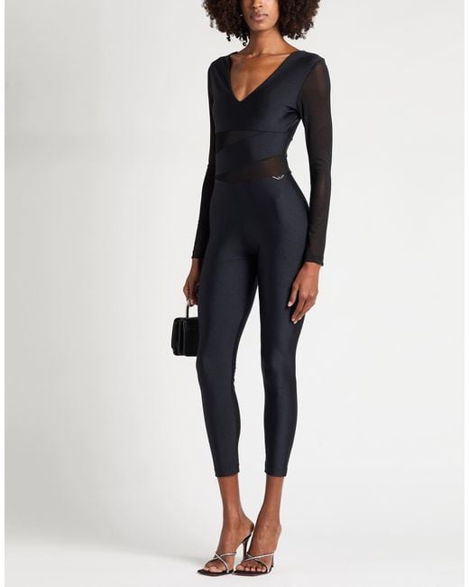 Gaelle Paris Black Jumpsuit Polyester, Elastane, Polyamide