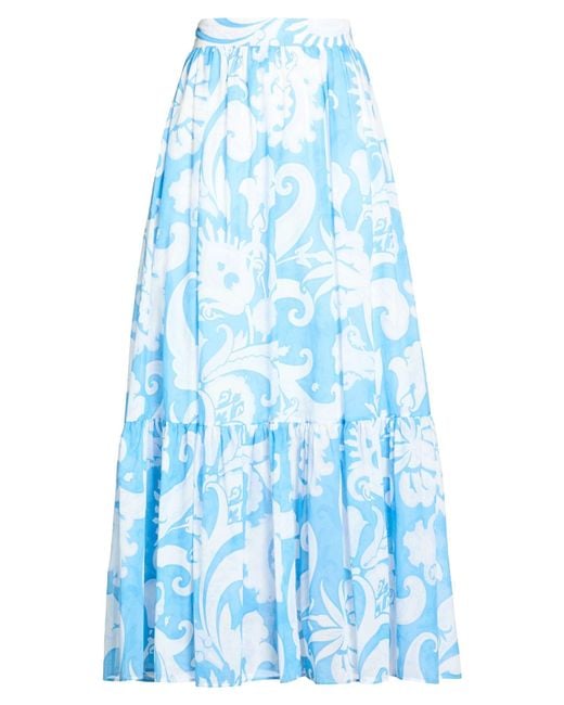 Etro Blue Maxi Skirt Cotton