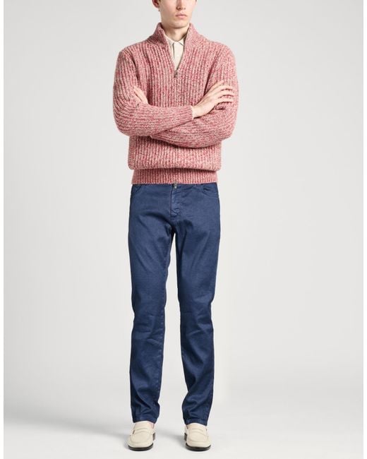 120% Lino Blue Trouser for men