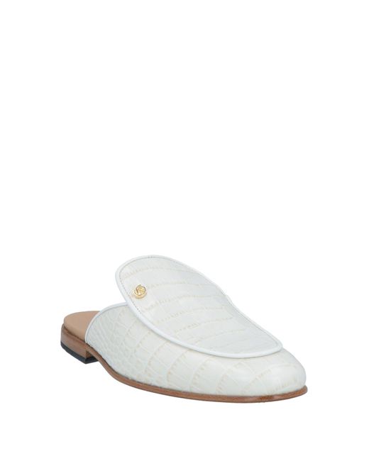 Giovanni Conti White Mules & Clogs for men