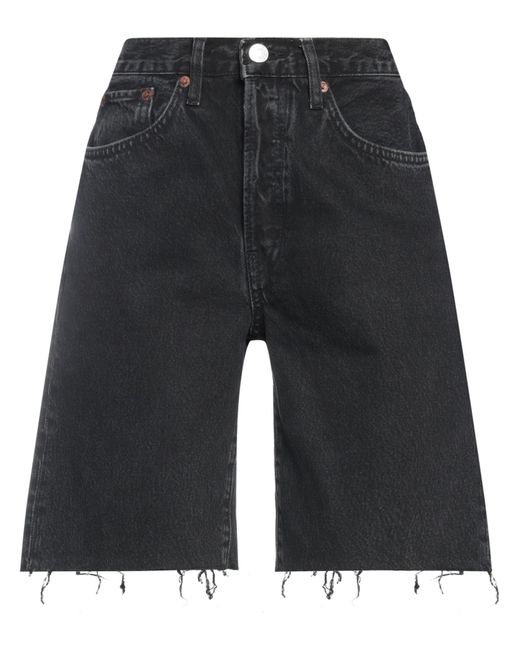 Re/done Black Denim Shorts