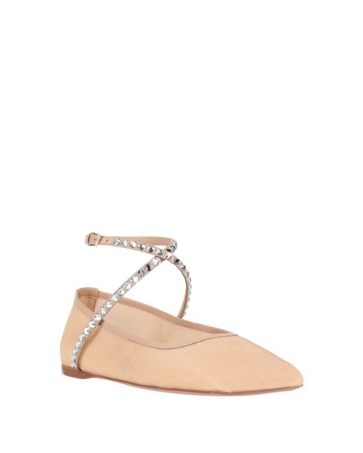 AMINA MUADDI Natural Ballet Flats