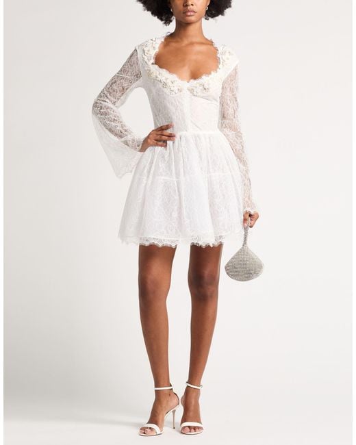 Elisabetta Franchi White Mini Dress Polyamide, Glass, Plastic