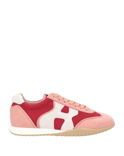 Hogan Pink Sneakers Leather, Textile Fibers