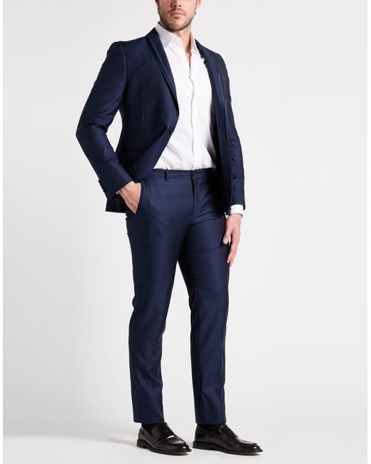 Pal Zileri Blue Suit Wool, Silk, Polyester for men