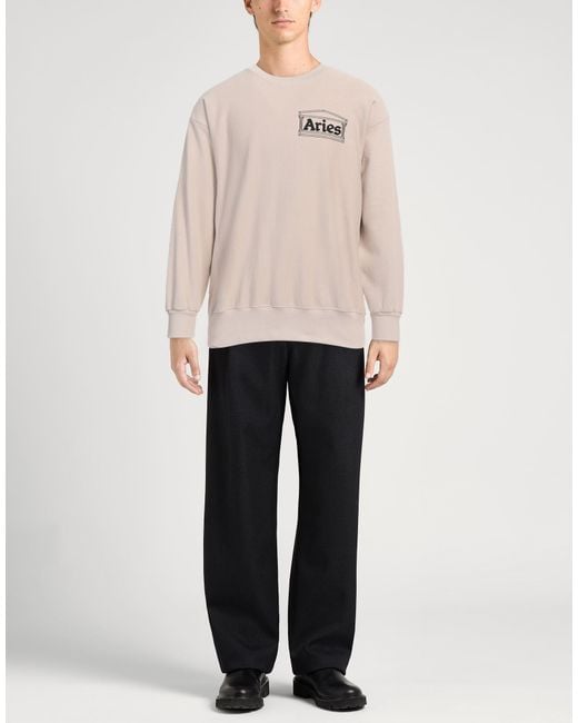 Aries White Sweatshirt Cotton for men