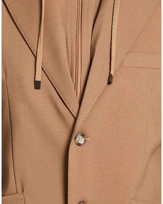 Exte Brown Camel Blazer Viscose, Nylon, Elastane for men