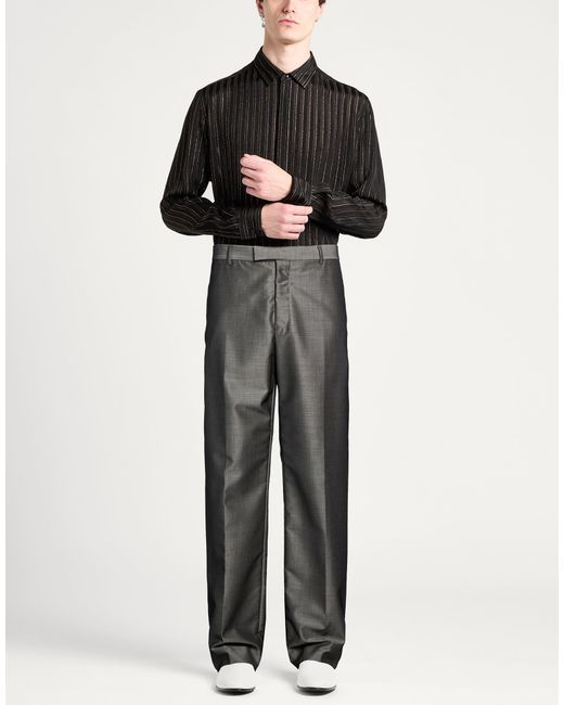 Ferragamo Gray Pants Silk, Mohair Wool for men