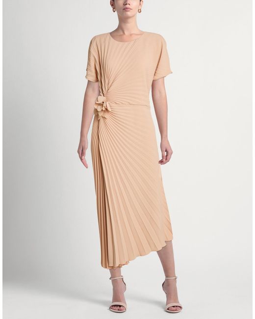 Clips Natural Sand Midi Dress Polyester, Elastane