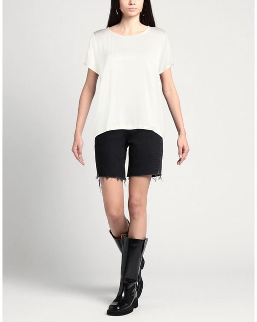 HER SHIRT HER DRESS White Top Silk, Elastane