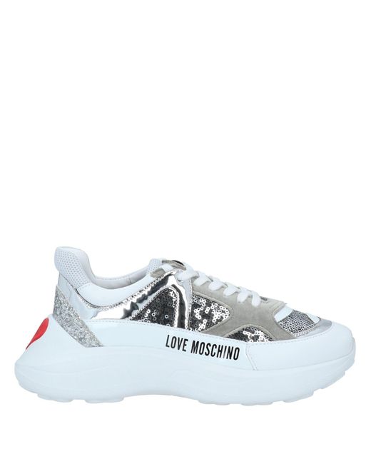 Love Moschino Velvet Sneakers in White - Lyst