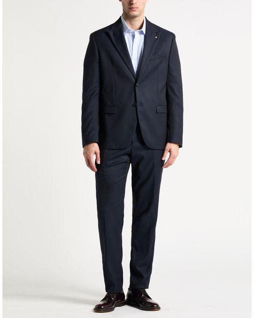 Manuel Ritz Blue Suit Polyester, Viscose, Elastane for men