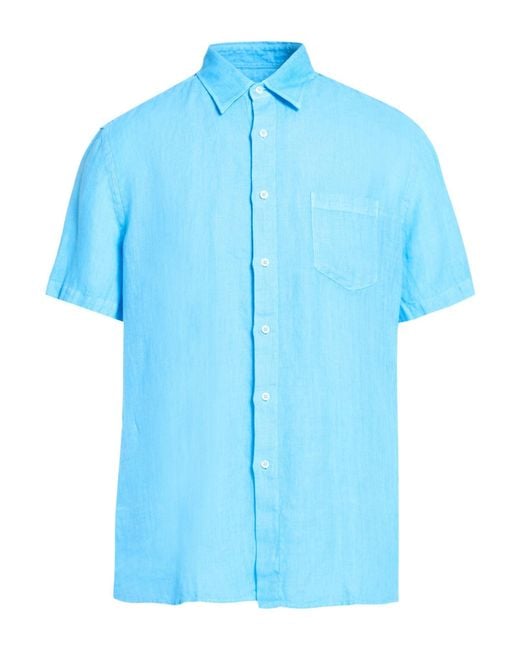 120% Lino Blue Shirt for men
