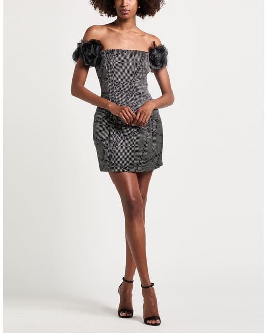 Elisabetta Franchi Black Mini Dress Polyester
