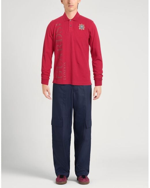 La Martina Red Guards Polo Club Polo Shirt Cotton, Elastane for men