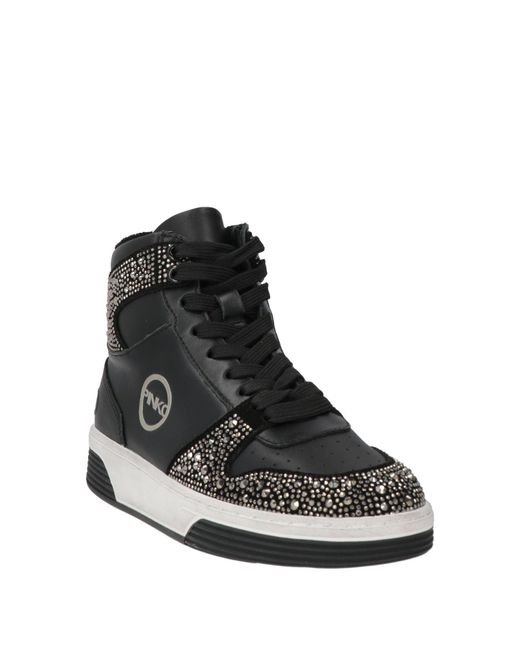 Pinko Black Sneakers Leather, Synthetic Fibers