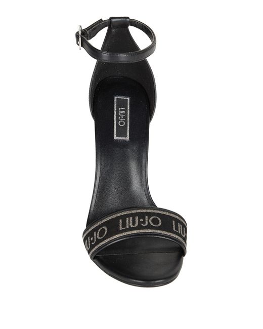 Liu Jo Black Sandals Goat Skin, Textile Fibers