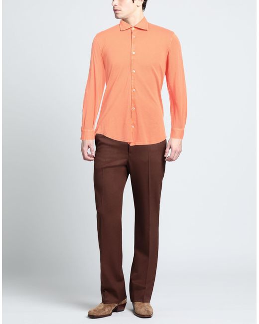 Fedeli Orange Shirt for men