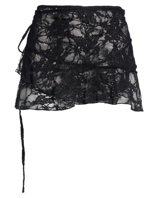 Bella Venice Black Mini Skirt Nylon, Polyester, Elastane