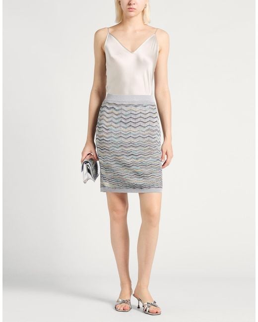 Missoni Gray Mini Skirt Viscose, Wool, Metal Fiber, Polyester, Synthetic Fibers