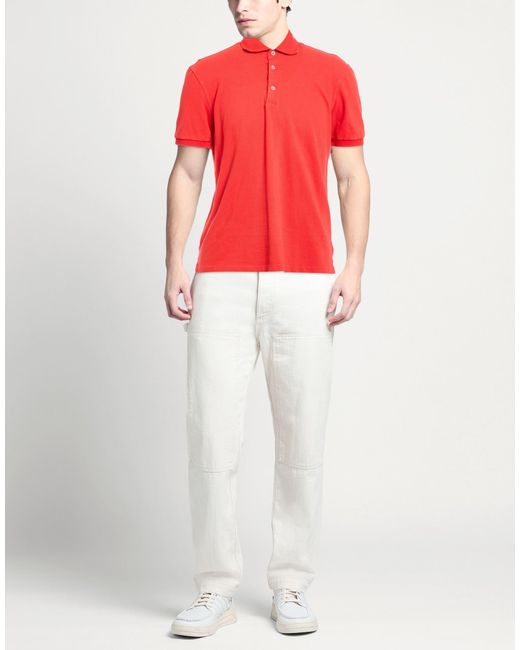 Sonrisa Red Silvery Polo Shirt Cotton for men