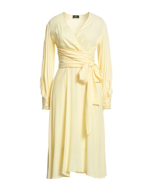 Elisabetta Franchi Yellow Midi Dress Viscose