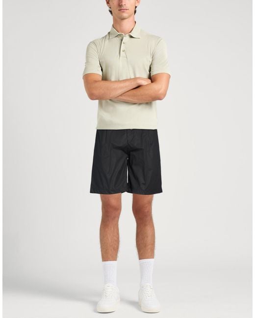 Michael Coal Black Shorts & Bermuda Shorts Lyocell, Cotton, Elastane for men
