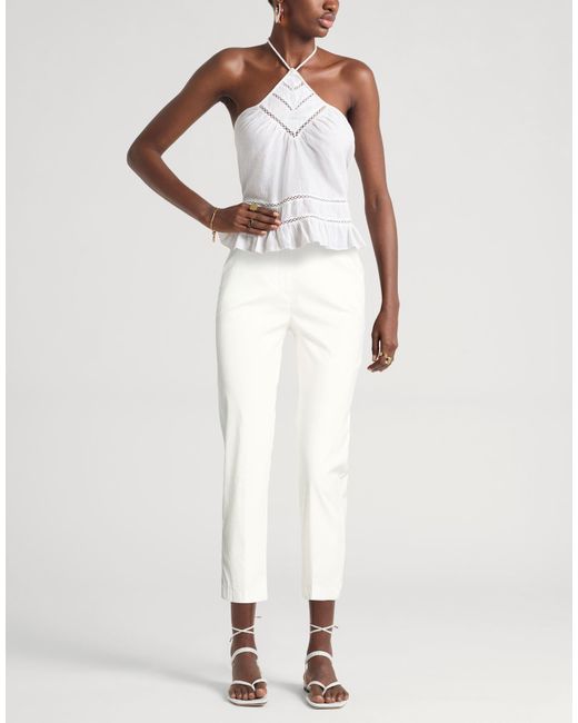 Hanita White Pants Cotton, Nylon, Elastane