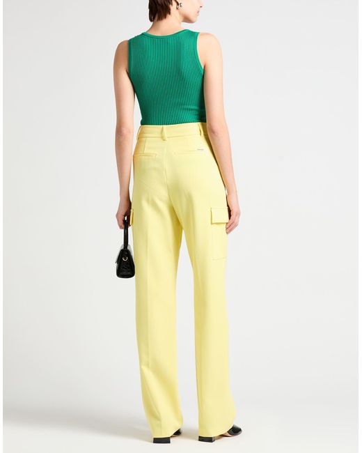 Liu Jo Yellow Pants Polyester, Elastane