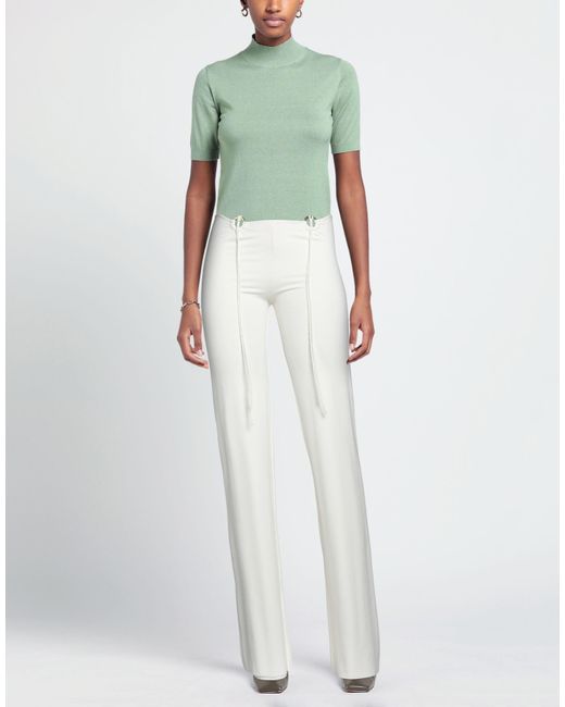 MANURI White Pants Viscose, Elastane