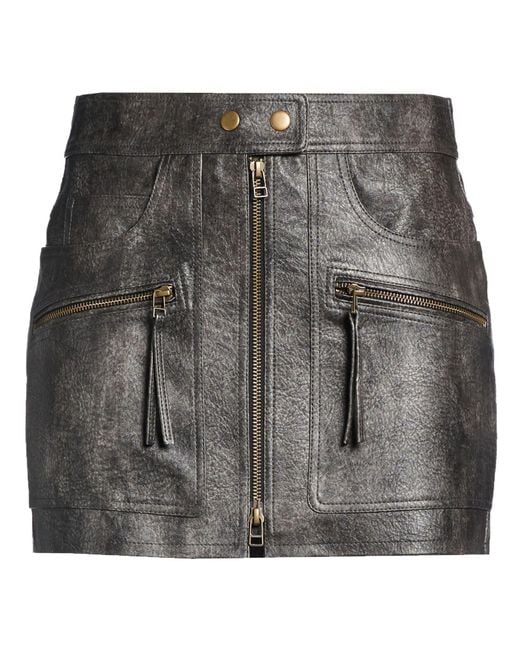 Isabel Marant Gray Charcoal Mini Skirt Polyurethane