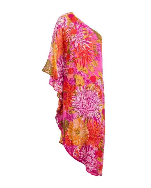 Clips Red Midi Dress Viscose, Polyester