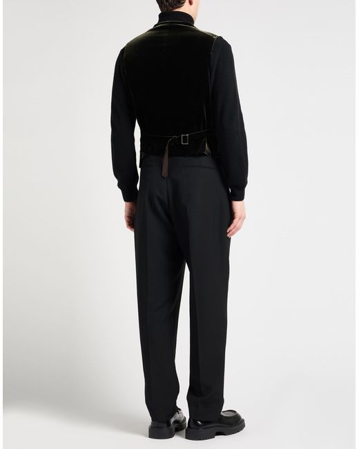 Giorgio Armani Black Tailored Vest Viscose, Cupro, Elastane for men