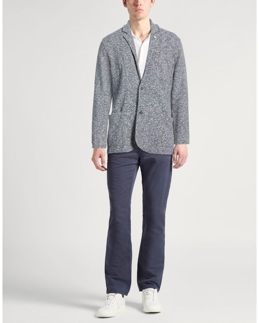 L.b.m. 1911 Gray Blazer Cotton, Linen for men
