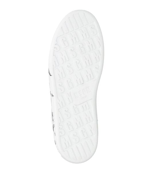 MSGM White Sneakers Leather