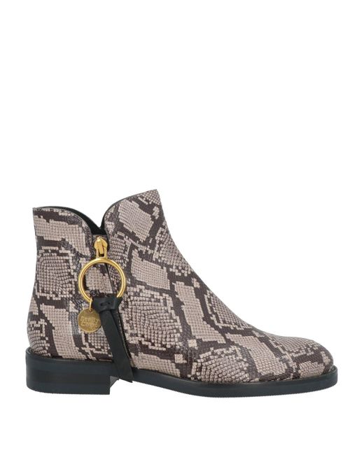 See By Chloé Brown Dove Ankle Boots Calfskin