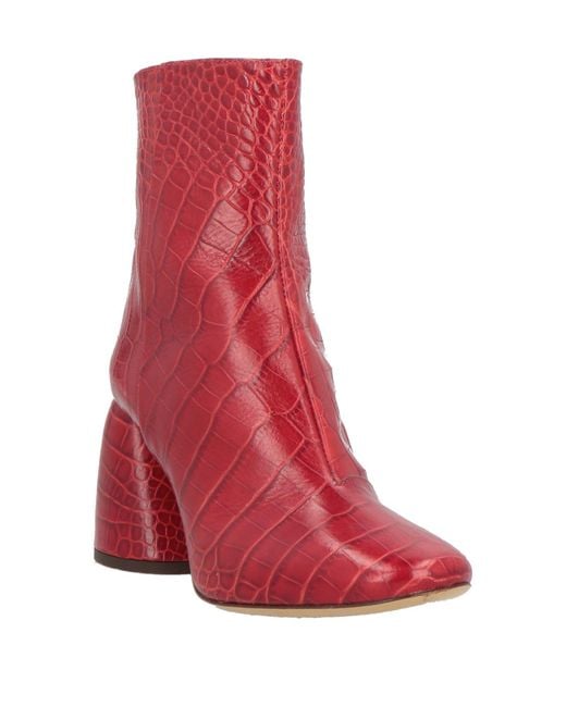 Ellery Red Ankle Boots Leather