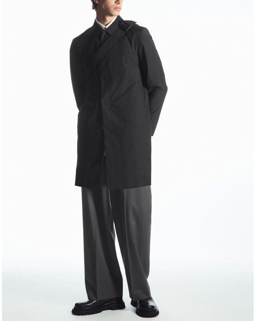 COS Black Nylon Car Coat for men