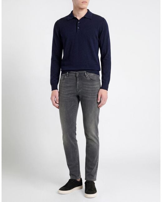 PT Torino Gray Jeans Cotton, Modal, Polyester, Elastane for men