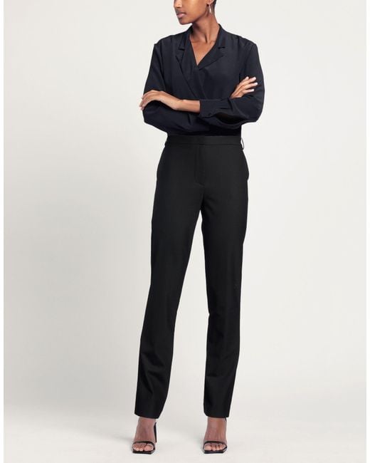 Patrizia Pepe Black Pants Polyester, Virgin Wool, Elastane