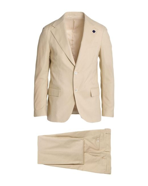 Lardini Natural Suit Cotton, Polyester, Elastane for men