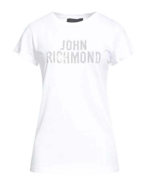 John Richmond White T-Shirt Cotton, Elastane