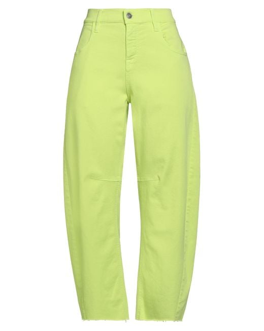CYCLE Green Pants Cotton, Elastomultiester, Elastane