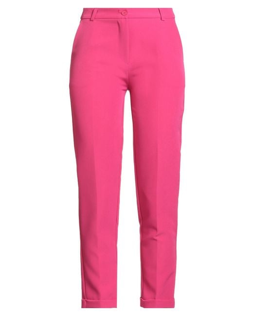 Fracomina Pink Pants Polyester, Elastane