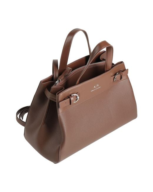ARMANI EXCHANGE Brown Handbag Polyester, Polyurethane