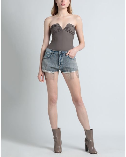 Dondup Blue Denim Shorts Cotton, Elastane