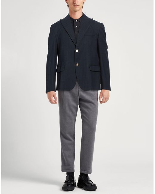 Daniele Alessandrini Blue Blazer Polyester, Viscose for men