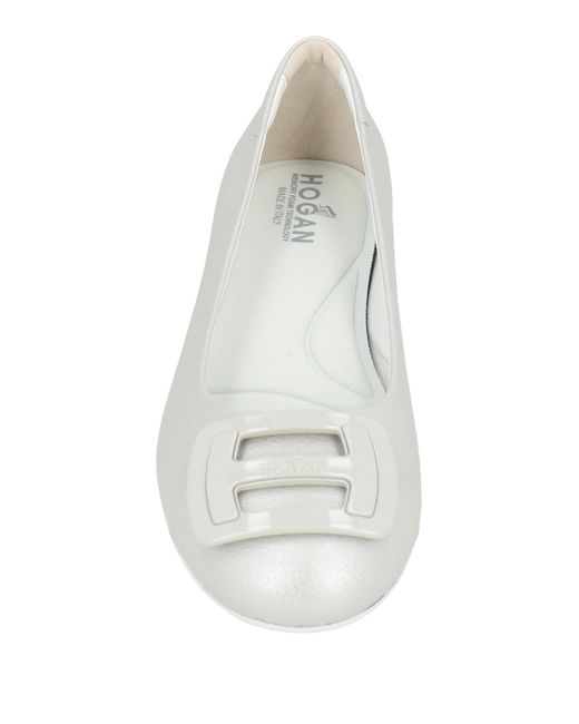 Hogan White Ballet Flats