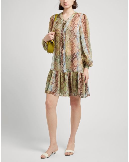 Guess Gray Lime Mini Dress Polyester