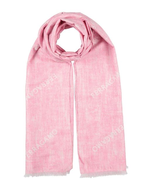 Ferragamo Pink Scarf Cotton, Silk